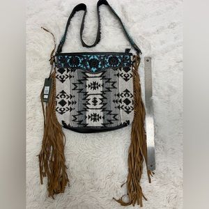 Myra hand tooled bag 13x12.5 Absolutely stunning leather tooled work.